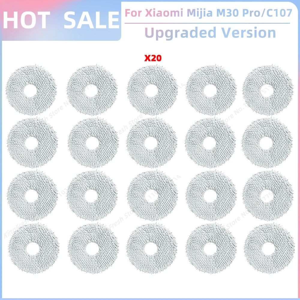 Fit For Xiaomi Mijia M30 Pro /C107 Robot Vacuum Parts Roller Side Brush Cover Hepa Filter Mop Cloth Bracket Dust Bag Accessories