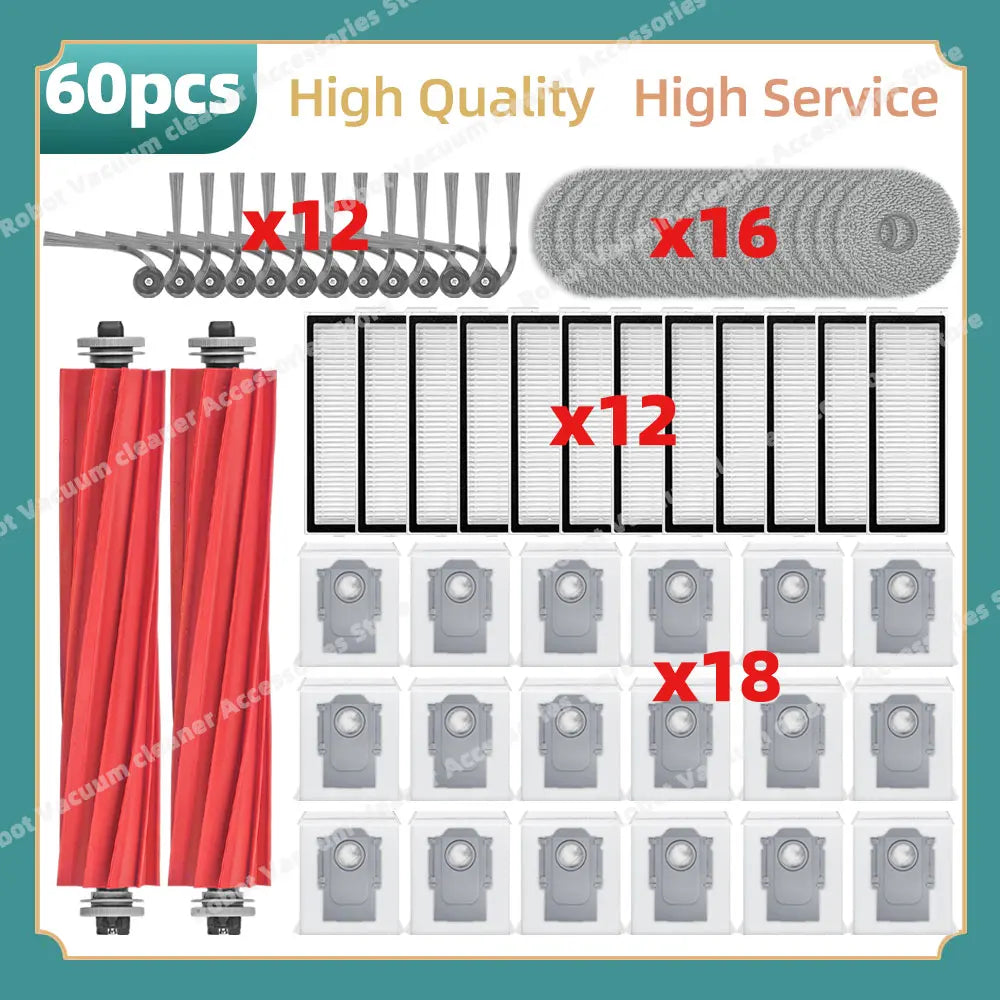 Fit For Roborock QR 798 / QR 598 / QV 35A / QV 35S / Qrevo L / Qrevo L Pro / Qrevo S Pro Parts Main Side Brush Filter Cloth Bag