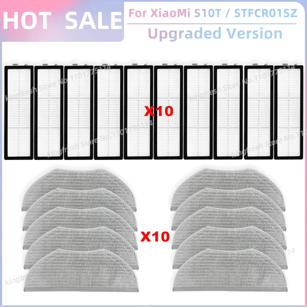 Compatible For XiaoMi Robot Vacuum S10T STFCR01SZ Replacement Spare Parts Accessories Roller Side Brush Hepa Filter Mop Cloth
