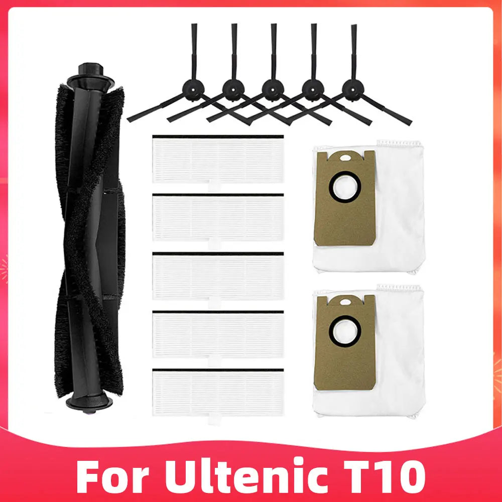 Fit For Ultenic T10 Self-Empty Robot Vacuum Replacement Spare Parts Accessories Main Brush Side Brush Hepa Filter Mop Dust Bag