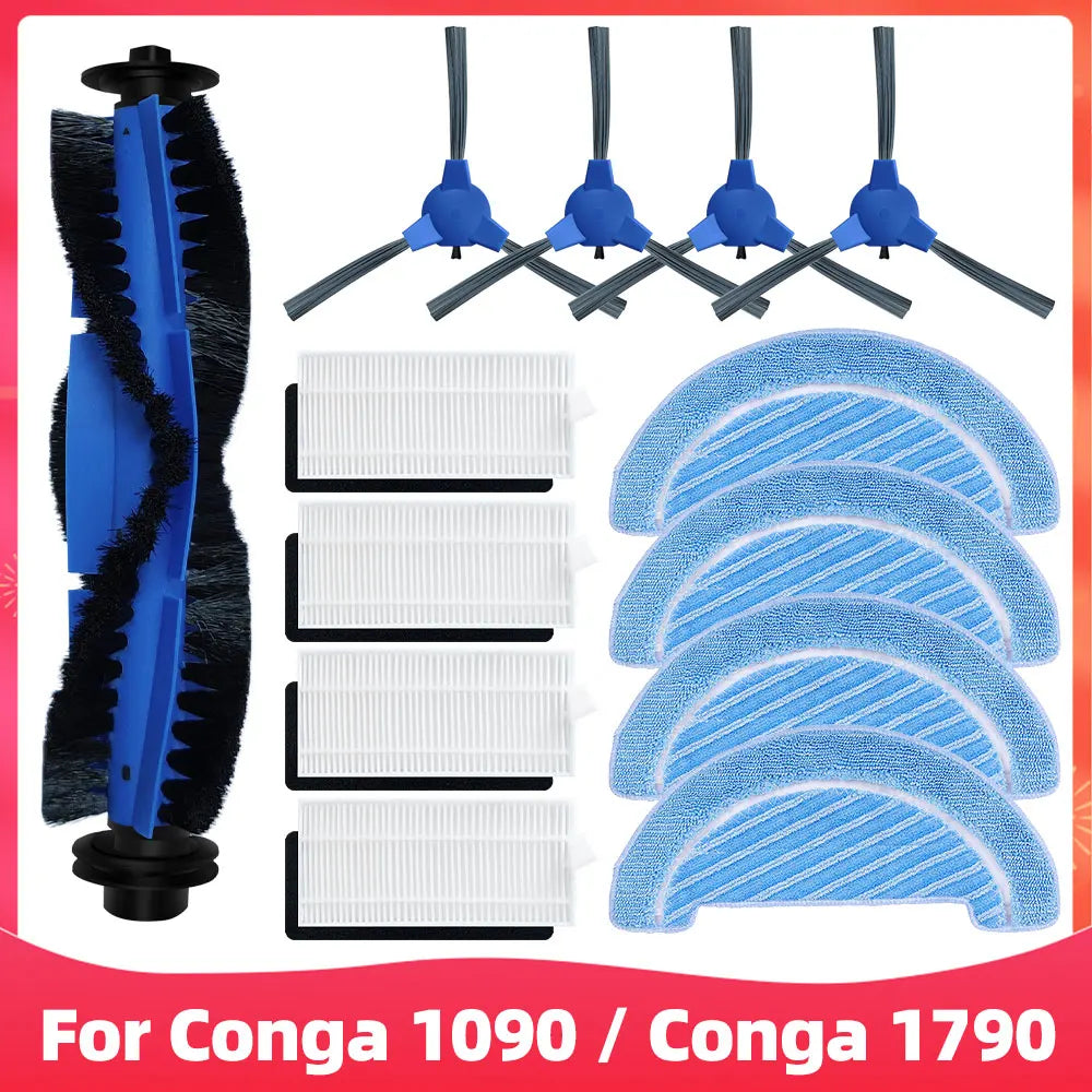 Replacement For Cecotec Conga 1090 1790 Titanium Ultra Robot Vacuum Spare Parts Accessories Main Side Brush Hepa Filter Mop Rag