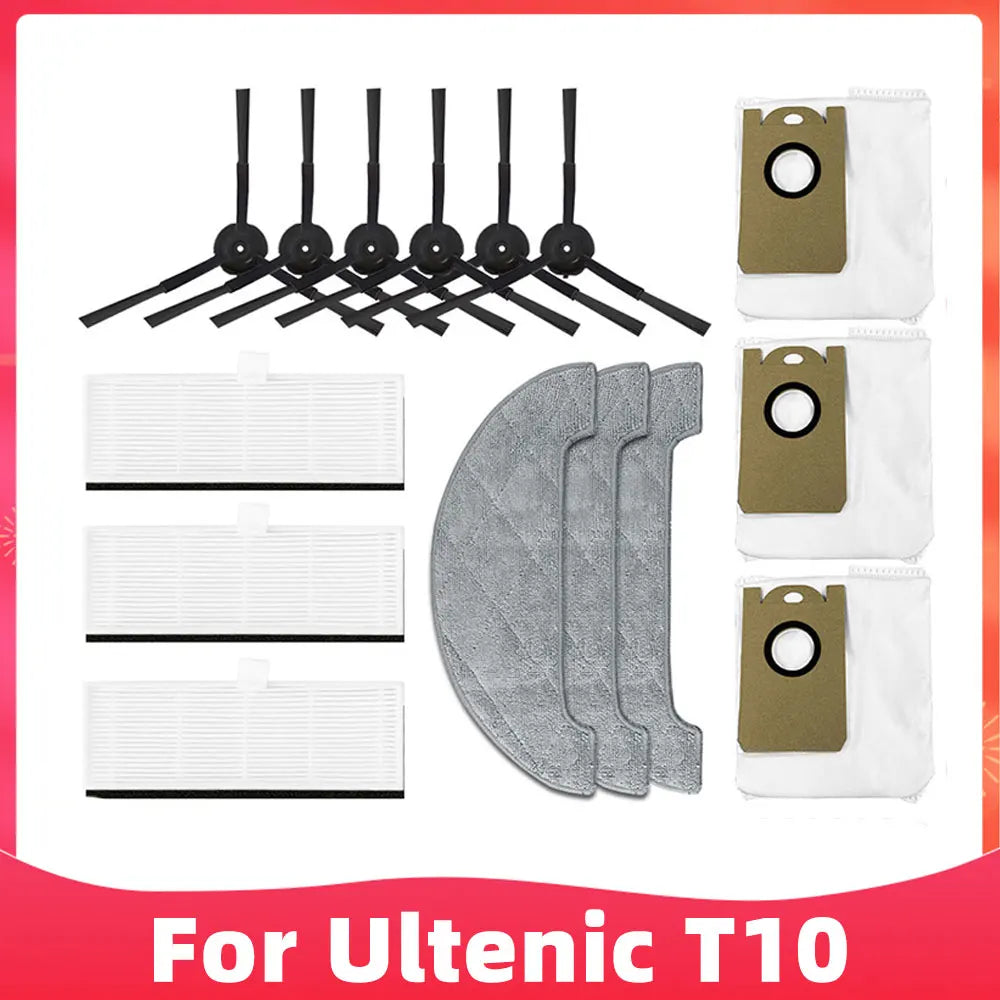 Fit For Ultenic T10 Self-Empty Robot Vacuum Replacement Spare Parts Accessories Main Brush Side Brush Hepa Filter Mop Dust Bag