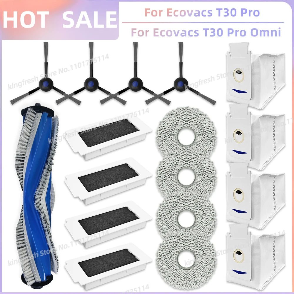 Fit For Ecovacs T30 Pro Omni / T30 OMNI Ecovacs T30e Pro YEEDI M12 ULTRA PLUS/M12 Pro+ Parts Brush Filter Bag Mop Cloth