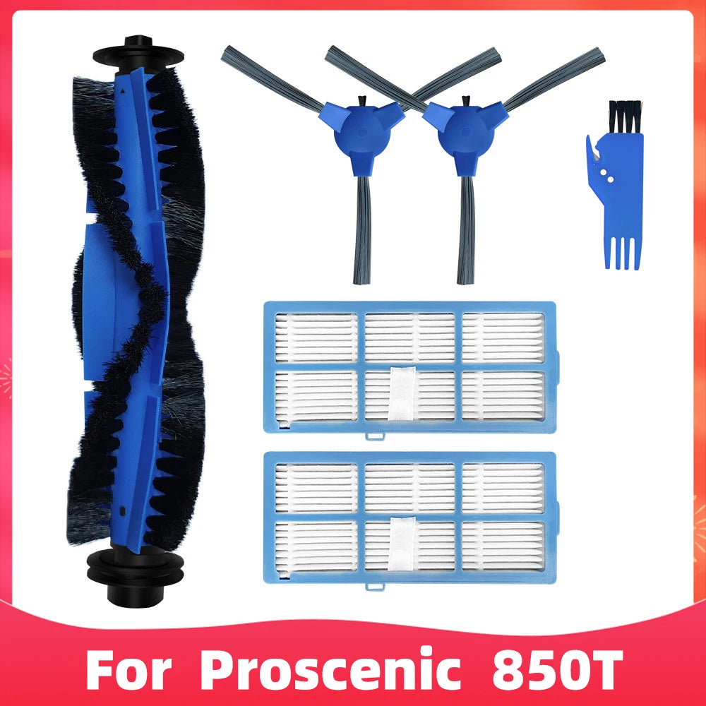 Fit for Proscenic 850T / 850P Roller Side Brush Hepa Filter Mop Rag Robot Vacuum Cleaner Spare Parts Accessories Kit