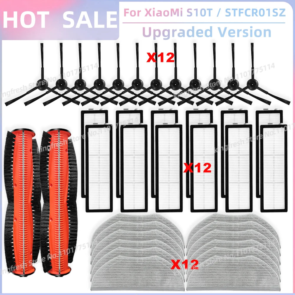 Compatible For XiaoMi Robot Vacuum S10T STFCR01SZ Replacement Spare Parts Accessories Roller Side Brush Hepa Filter Mop Cloth