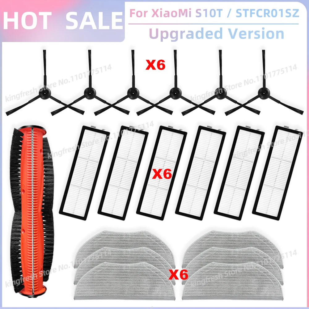 Compatible For XiaoMi Robot Vacuum S10T STFCR01SZ Replacement Spare Parts Accessories Roller Side Brush Hepa Filter Mop Cloth