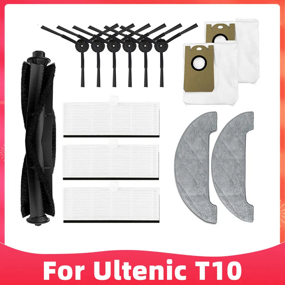 Fit For Ultenic T10 Self-Empty Robot Vacuum Replacement Spare Parts Accessories Main Brush Side Brush Hepa Filter Mop Dust Bag