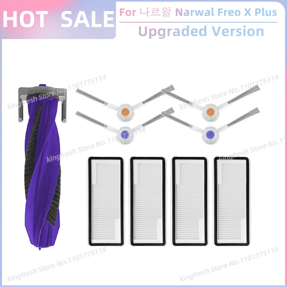 Fit For 나르왈 Narwal Freo X Plus Robot Vacuum Parts Main Roller Side Brush Hepa Filter Mop Pad Dust Bag Replacement Accessories
