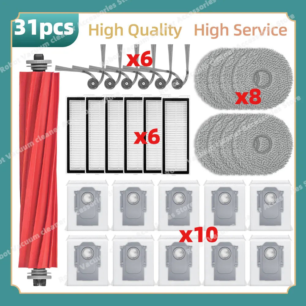 Fit For Roborock QR 798 / QR 598 / QV 35A / QV 35S / Qrevo L / Qrevo L Pro / Qrevo S Pro Parts Main Side Brush Filter Cloth Bag