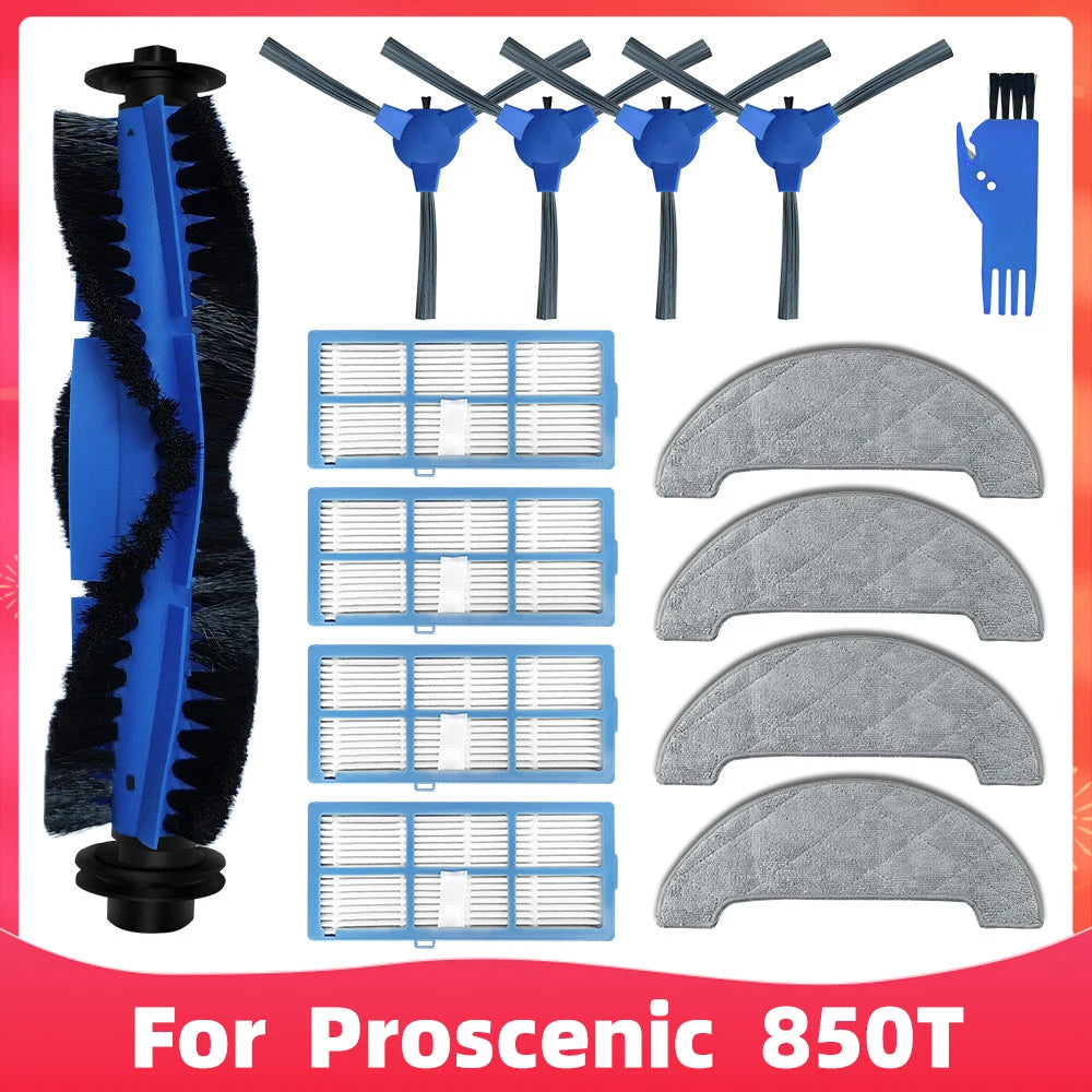 Fit for Proscenic 850T / 850P Roller Side Brush Hepa Filter Mop Rag Robot Vacuum Cleaner Spare Parts Accessories Kit