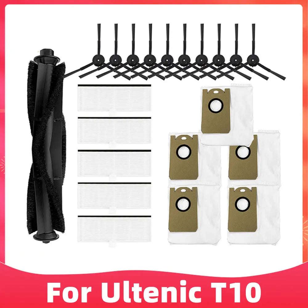 Fit For Ultenic T10 Self-Empty Robot Vacuum Replacement Spare Parts Accessories Main Brush Side Brush Hepa Filter Mop Dust Bag