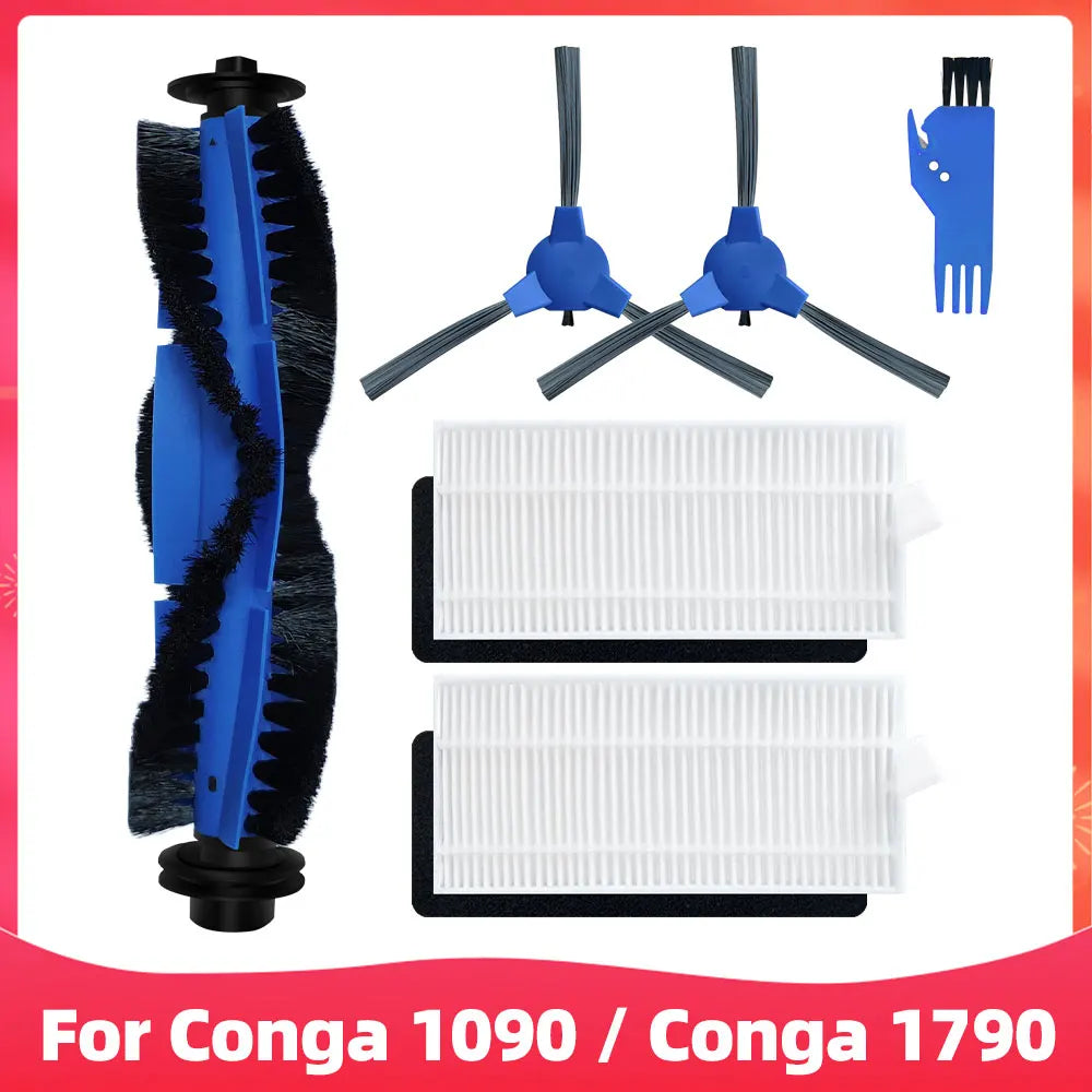 Replacement For Cecotec Conga 1090 1790 Titanium Ultra Robot Vacuum Spare Parts Accessories Main Side Brush Hepa Filter Mop Rag