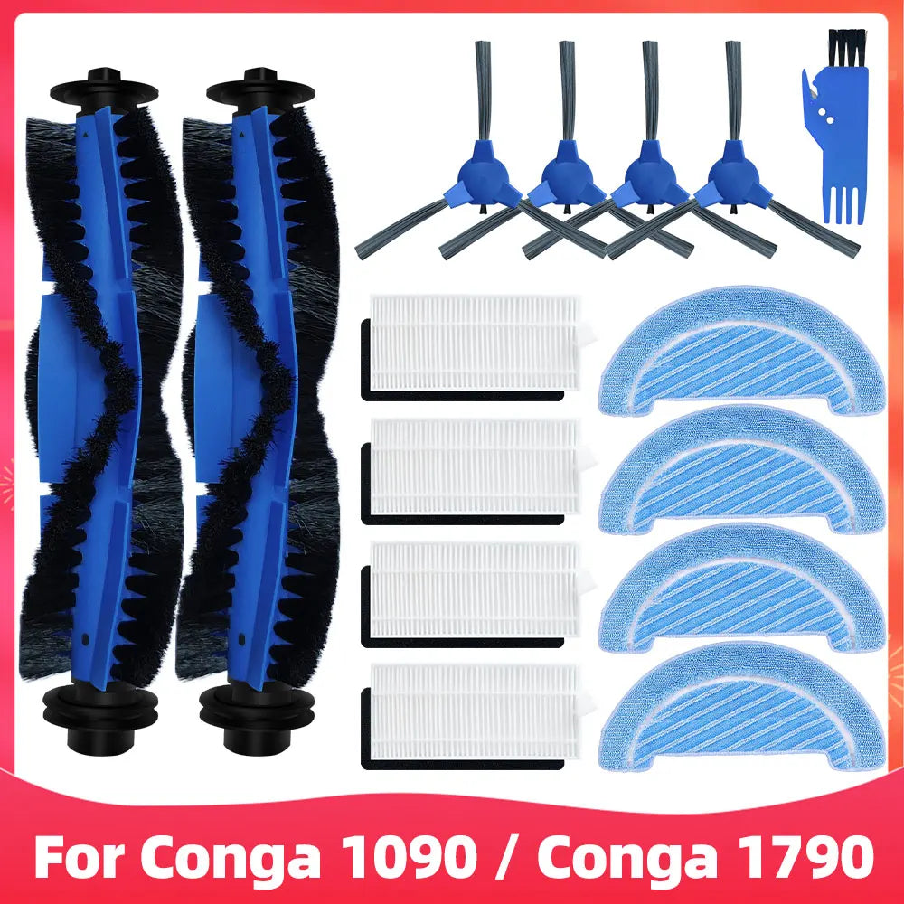 Replacement For Cecotec Conga 1090 1790 Titanium Ultra Robot Vacuum Spare Parts Accessories Main Side Brush Hepa Filter Mop Rag