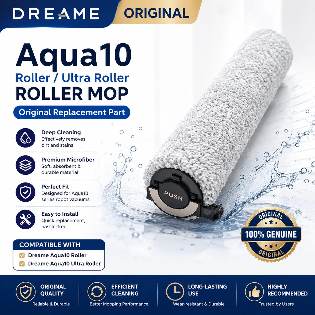 Original DREAME Aqua10 Roller/Aqua10 Ultra Roller Replacemen