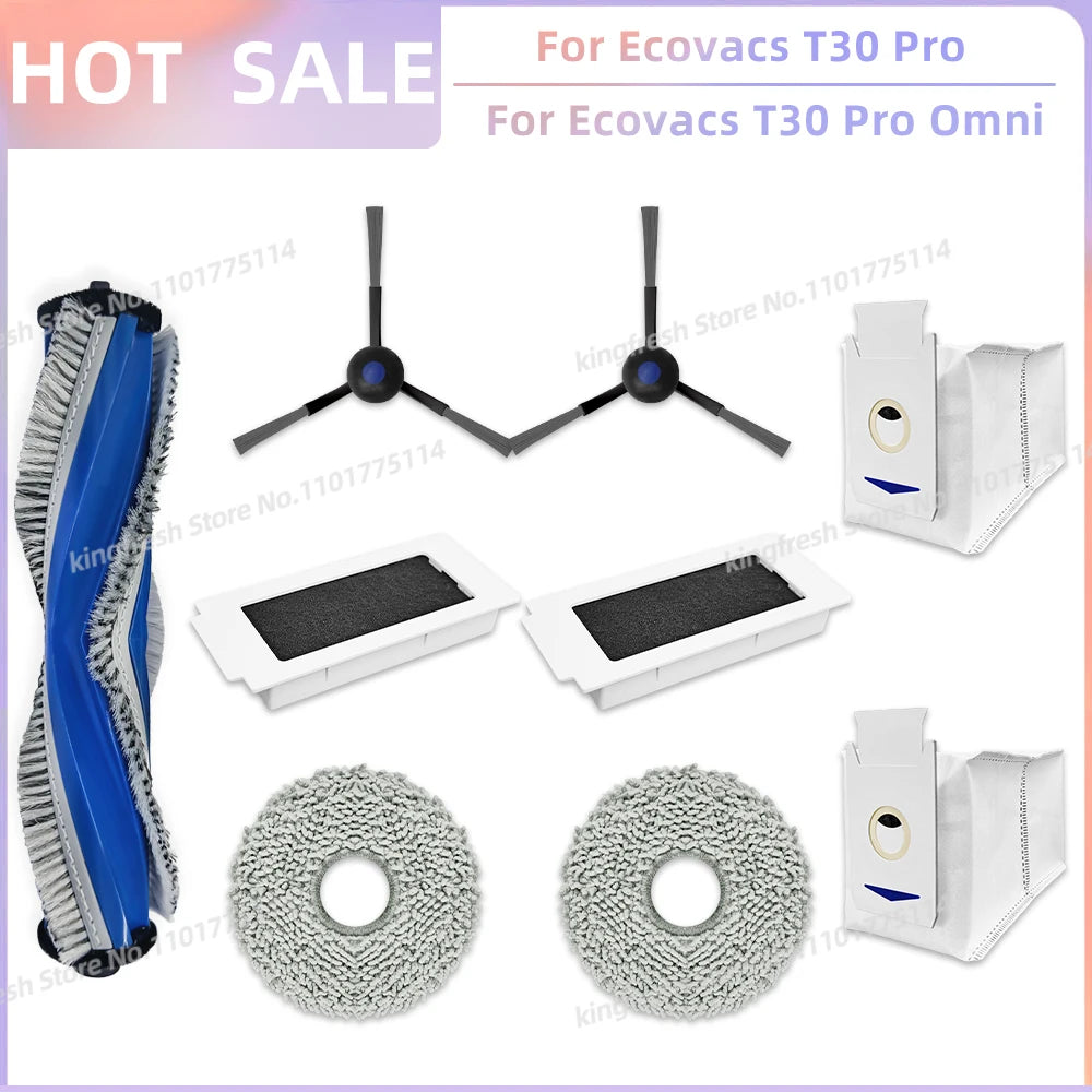 Fit For Ecovacs T30 Pro Omni / T30 OMNI Ecovacs T30e Pro YEEDI M12 ULTRA PLUS/M12 Pro+ Parts Brush Filter Bag Mop Cloth