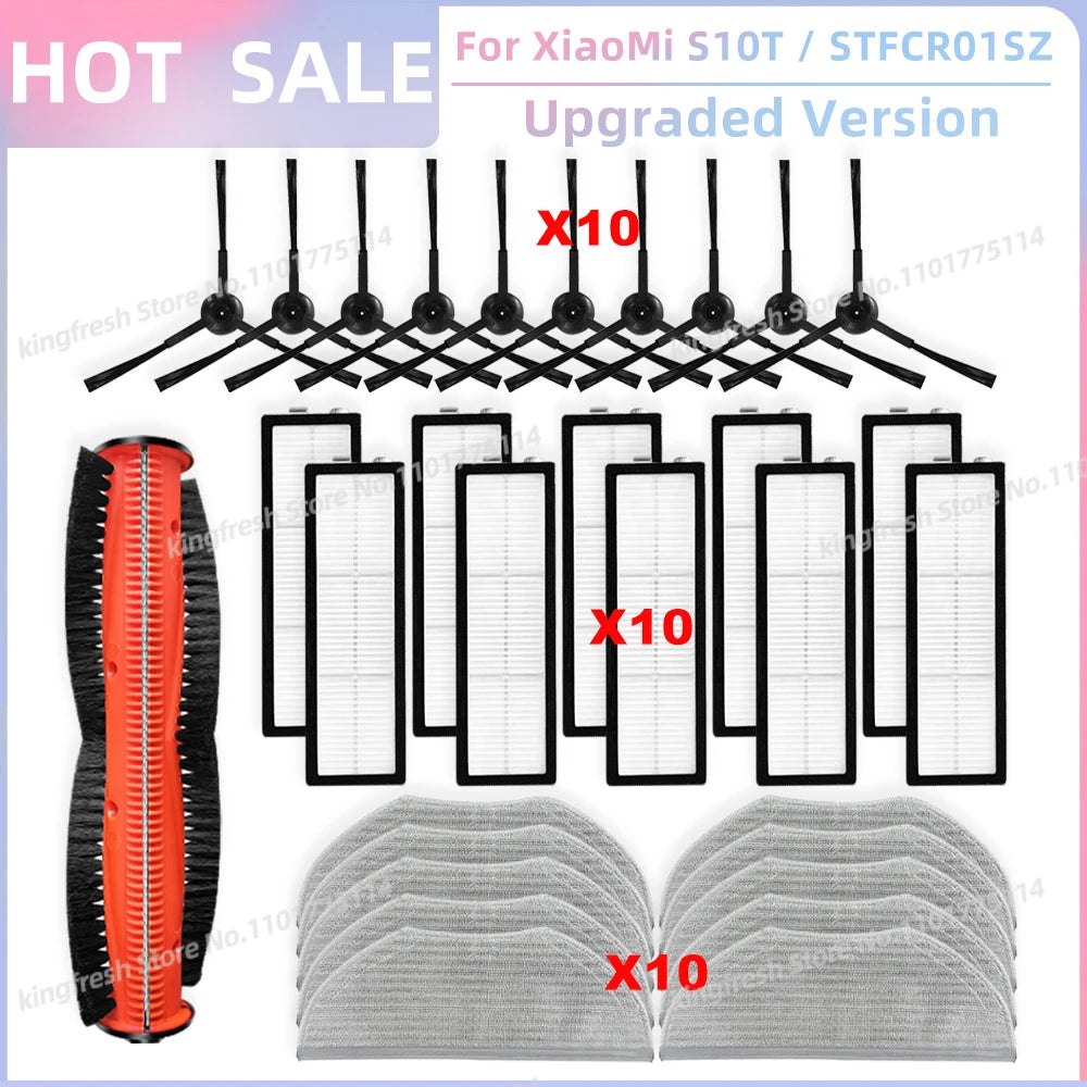 Compatible For XiaoMi Robot Vacuum S10T STFCR01SZ Replacement Spare Parts Accessories Roller Side Brush Hepa Filter Mop Cloth