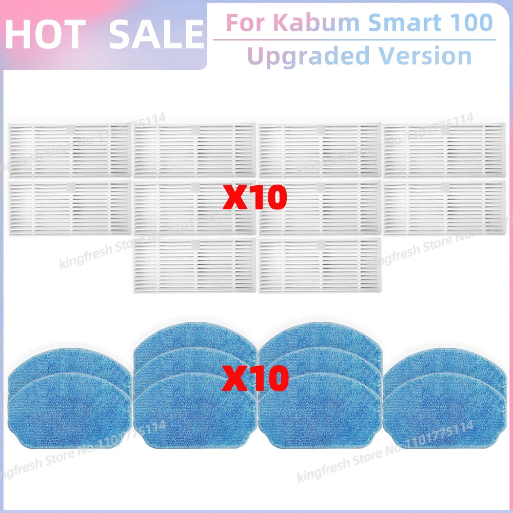 Fit For ( Kabum Smart 100 KBSF007 Nedis WIFIVCR001CBK Nedis WIFIVCB01 ) Vacuum Parts Side Brush FIlter Mop Cloth Rubber Strip