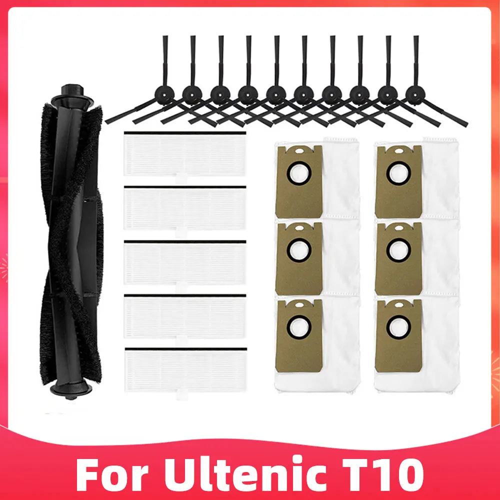 Fit For Ultenic T10 Self-Empty Robot Vacuum Replacement Spare Parts Accessories Main Brush Side Brush Hepa Filter Mop Dust Bag