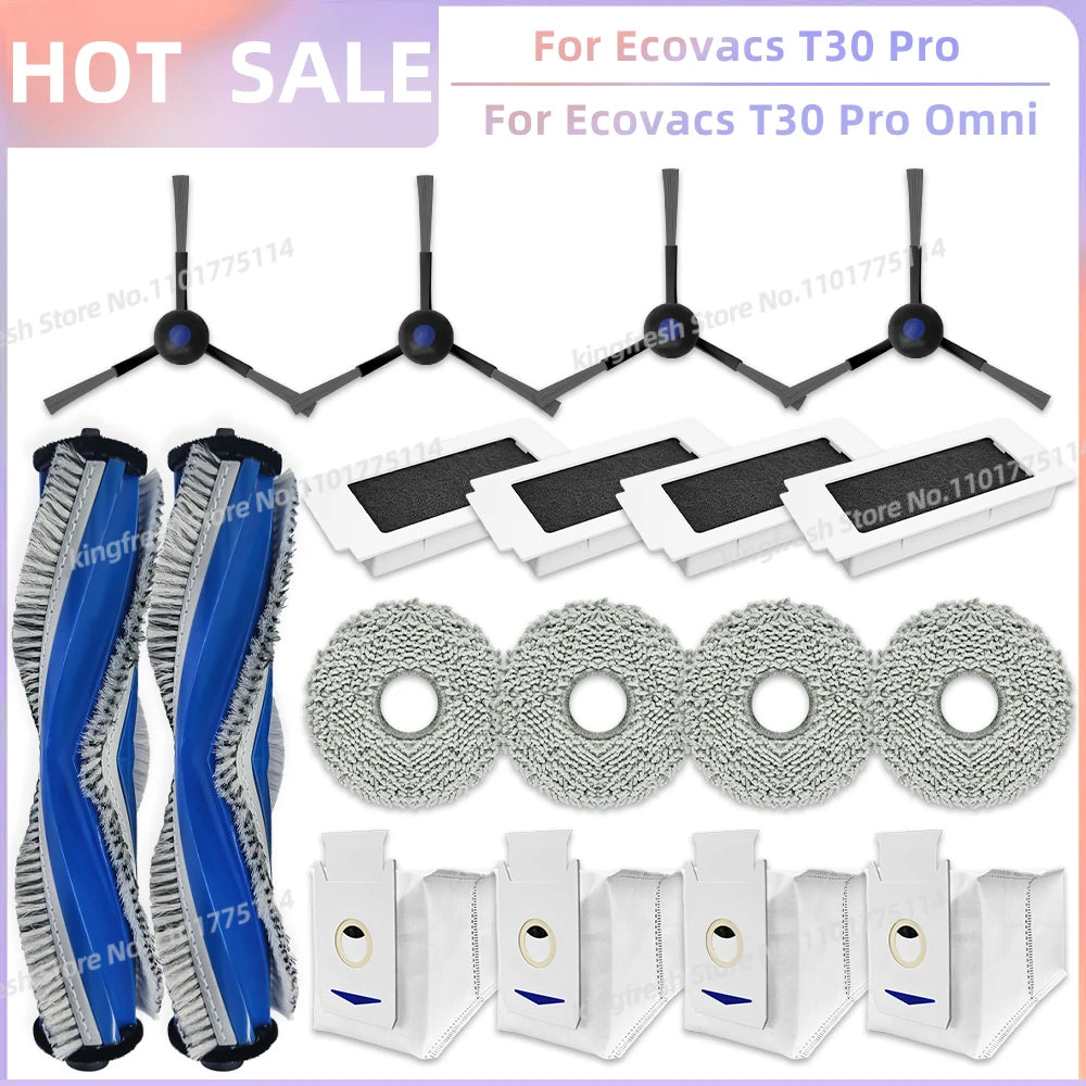 Fit For Ecovacs T30 Pro Omni / T30 OMNI Ecovacs T30e Pro YEEDI M12 ULTRA PLUS/M12 Pro+ Parts Brush Filter Bag Mop Cloth