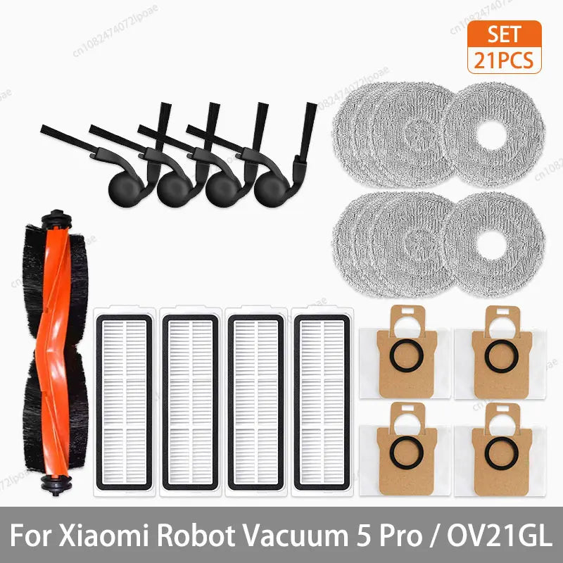 For Xiaomi Robot Vacuum 5 Pro / OV21GL Cleaner Accessories Main Brush Side Brush Hepa Filter Mop Cloth Dust Bag Parts Spare