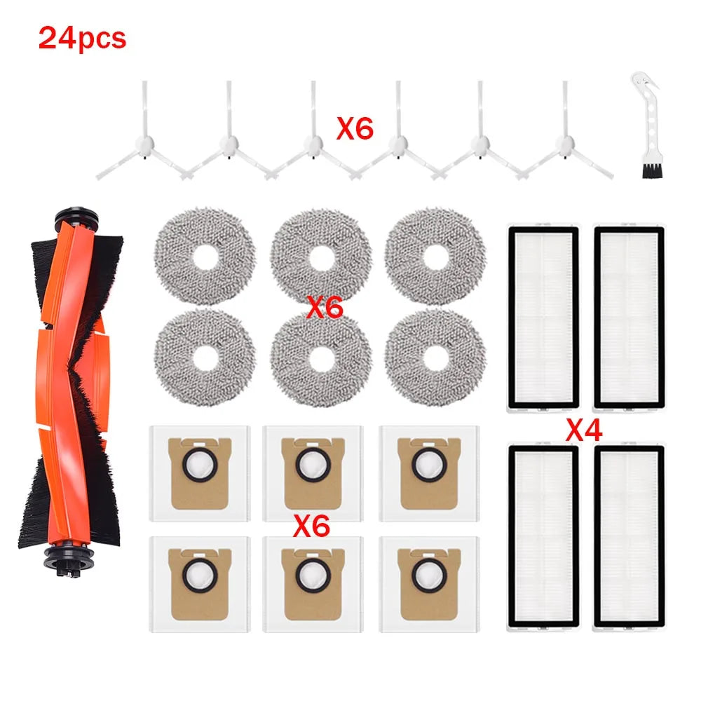 Spare Replacement Parts Fit For Xiaomi X20 Plus X20+ Robot Vacuum Roller Brush Side Brush Filter Mop Cloth Dust Bag Accessories