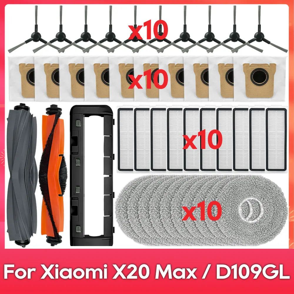 Fit For ( Xiaomi Robot Vacuum X20 Pro X20 Max M30 M40S D102GL D109GL D102 ) Part Accessory Brush Filter Mop Dust Bag