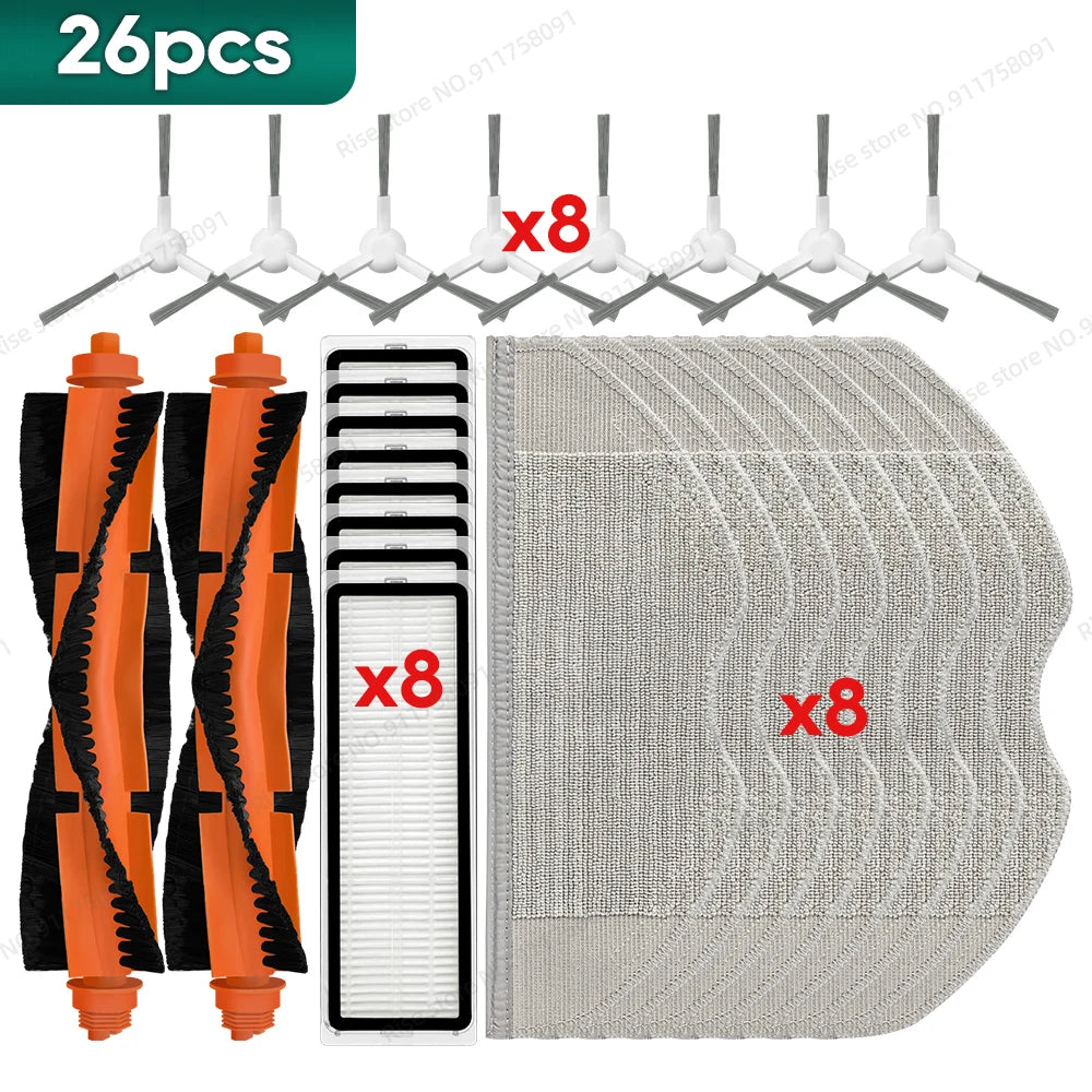 Compatible for Xiaomi Robot Vacuum S40C / E101 Accessories Main Brush Hepa Filter Mop Cloth Replacement Parts