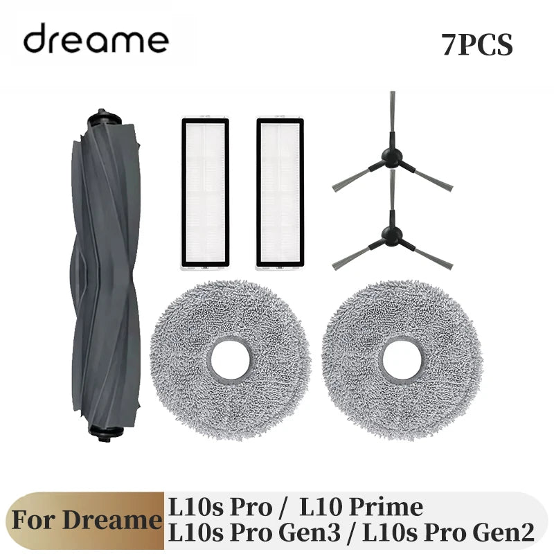For Dreame L10s Pro Gen 3 / L10s Pro Gen 2 / L10s Pro / L10 Prime Robot Vacuum Spare Parts Main Side Brushes Mop Cloths Filters