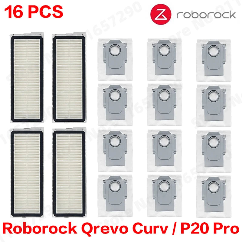 Roborock Qrevo Curv / P20 Pro Robot Vacuum Cleaner Hepa Filter Mop Cloth Dust Bag Accessories Replacement Parts