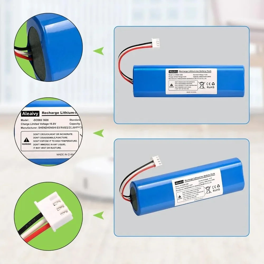 6800mAh Replacement Battery for Ecovacs Deebot Ozmo 900 901 