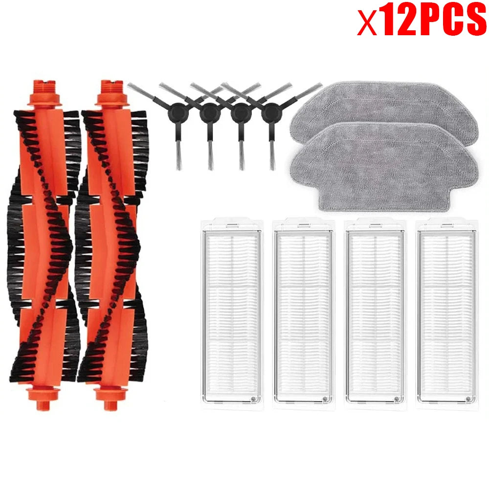 For Xiaomi Robot Vacuum S10 S12 T12 B106GL/Mop 2S XMSTJQR2S /3C B106CN Spare Parts Main Side Brush Filter Mop Replacement Parts