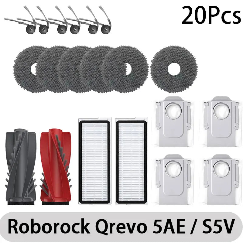 Roborock Q revo 5AE Robot Vacuum Cleaner Accessories Main Roller Side Brush Hepa Filter Mop Cloth Dust Bag Parts Replacement