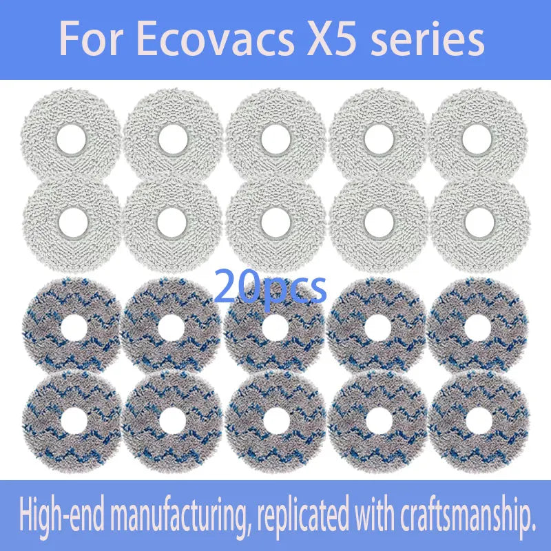 For Ecovacs DEEBOT X5 OMNI/X5 PRO OMNI Robot Vacuum Consumables Include Main Side Brushes Dust Bags Mop Pads Roller Brushes