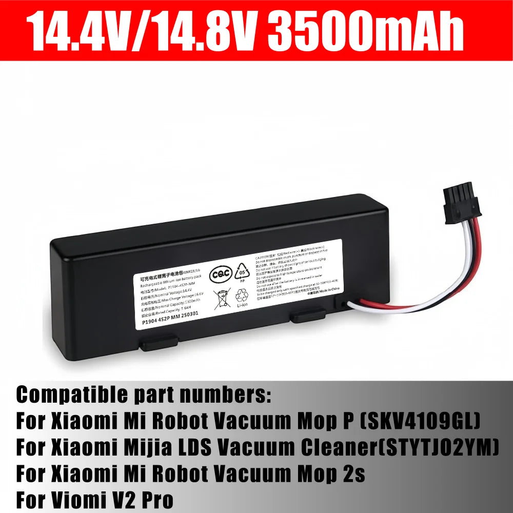 Original STYTJ02YM Battery 14.8V for Xiaomi Mop Pro P 2S S12 Yunmi MVVC01 Haier JX37 Wyze WVCR200S Conga 3290 3390 Robot Vacuum