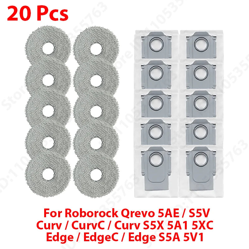 For ( Roborock Qrevo 5AE / S5V / Curv / CurvC / Curv S5X 5A1 5XC / Edge / EdgeC / Edge S5A 5V1 ) Parts Brush Filter Mop Bag