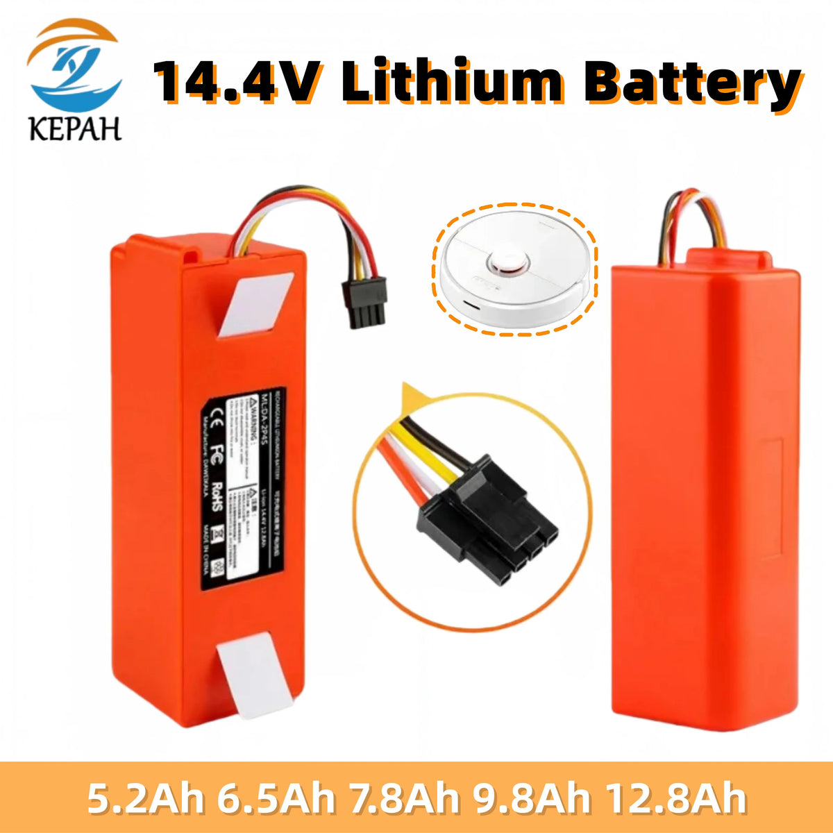14.4V 12800mAh Replacement Battery for XiaoMi 1S Roborock S5