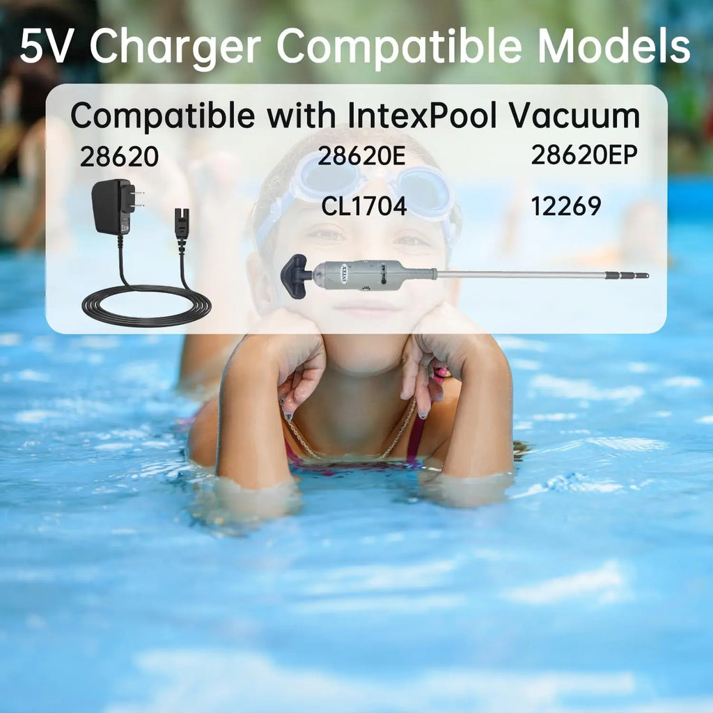 5V Replacement Charger Cord for Intex Handheld Pool Vacuum 2