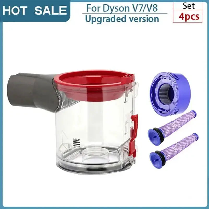 For Dyson V8 V7 Dust Bin Accessories Cyclone Filter Bucket Washable Filter Robot Vacuum Cleaner Replaceable Parts