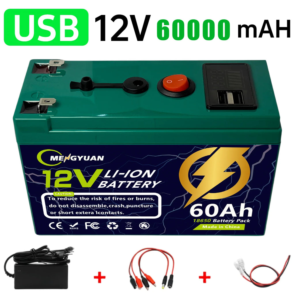 12V 150Ah Lithium-Ion Battery Built-in BMS Deep Cycle for LED Lighting Portable Energy Storage Monitoring Solar Energy