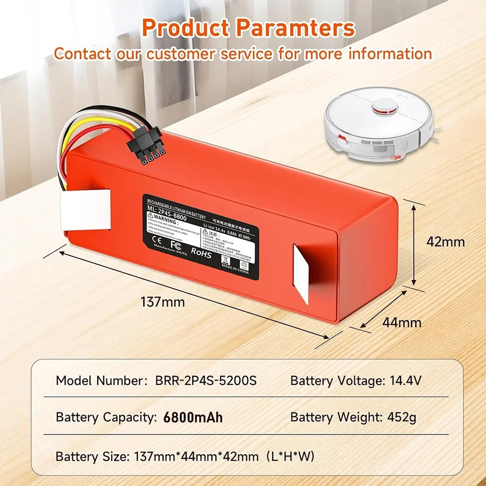 Rechargeable Li-ion Battery for Roborock S4 Max S5 Max S6 Ma