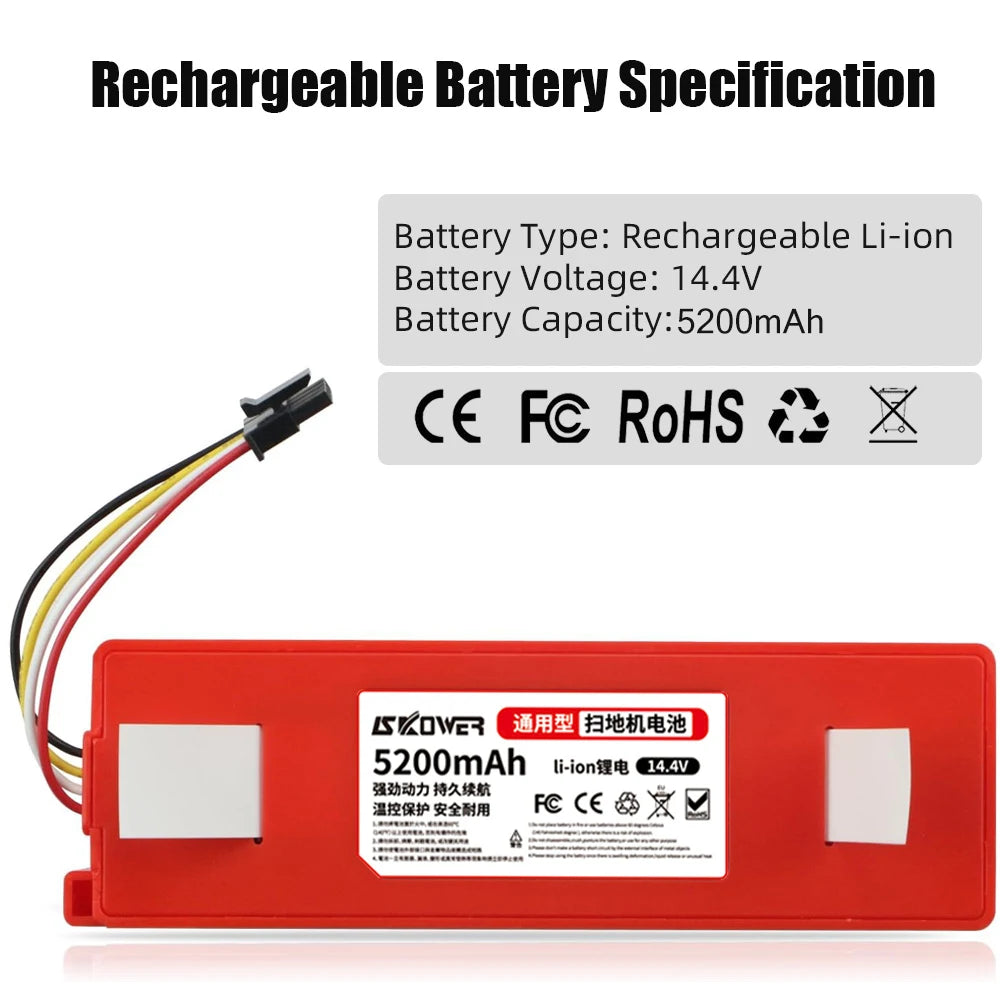SKOWER Robot Battery For Xiaomi 1S Roborock S5 S6 S7 Max S50