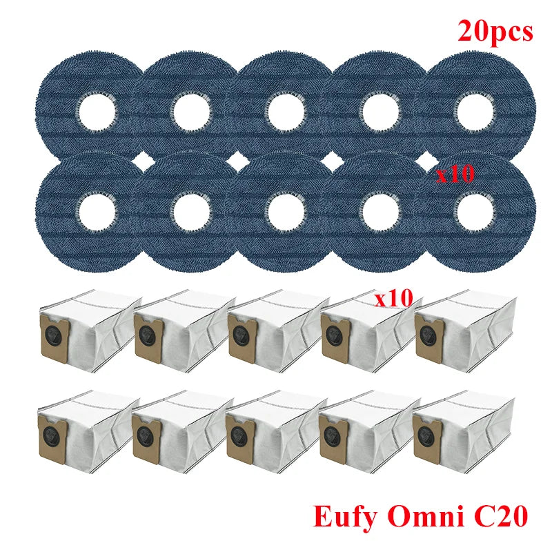 Replacement For Eufy Omni C20 Sweeper Robot Vacuum Cleaner Part Main Side Brush Mop Cloth Hepa Filter Parts Dust Bag Accessories
