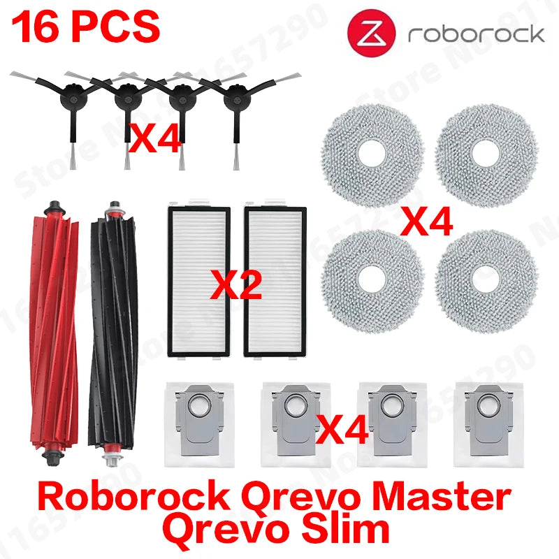 Roborock Qrevo Master / Qrevo Slim Robot Vacuums Cleaner Accessory Main Side Brush Hepa Filter Mop Cloths Dust Bag Spare Part