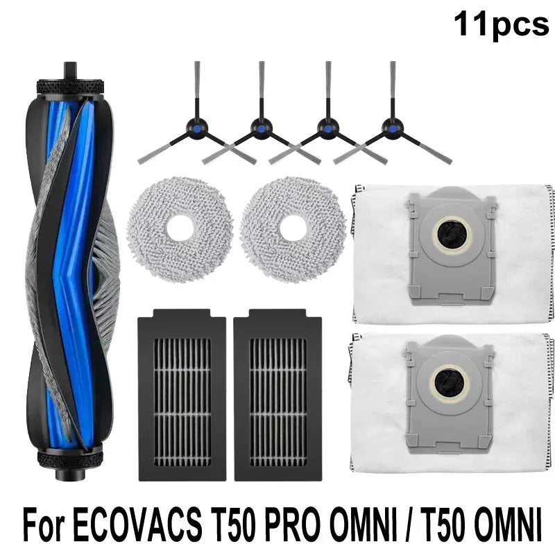 ECOVACS T50 PRO OMNI / T50 OMNI Accessories Main Side Brushes Mop Cloths HEPA Filters Dust Bags Robot Vacuum Spare Parts