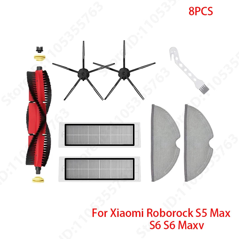 For Xiaomi Roborock S5 Max S50 S55 S5 S6 MaxV S6 Pure E4 E5 Robot Vacuum Spare Parts Main Side Brush Hepa Filter Mop