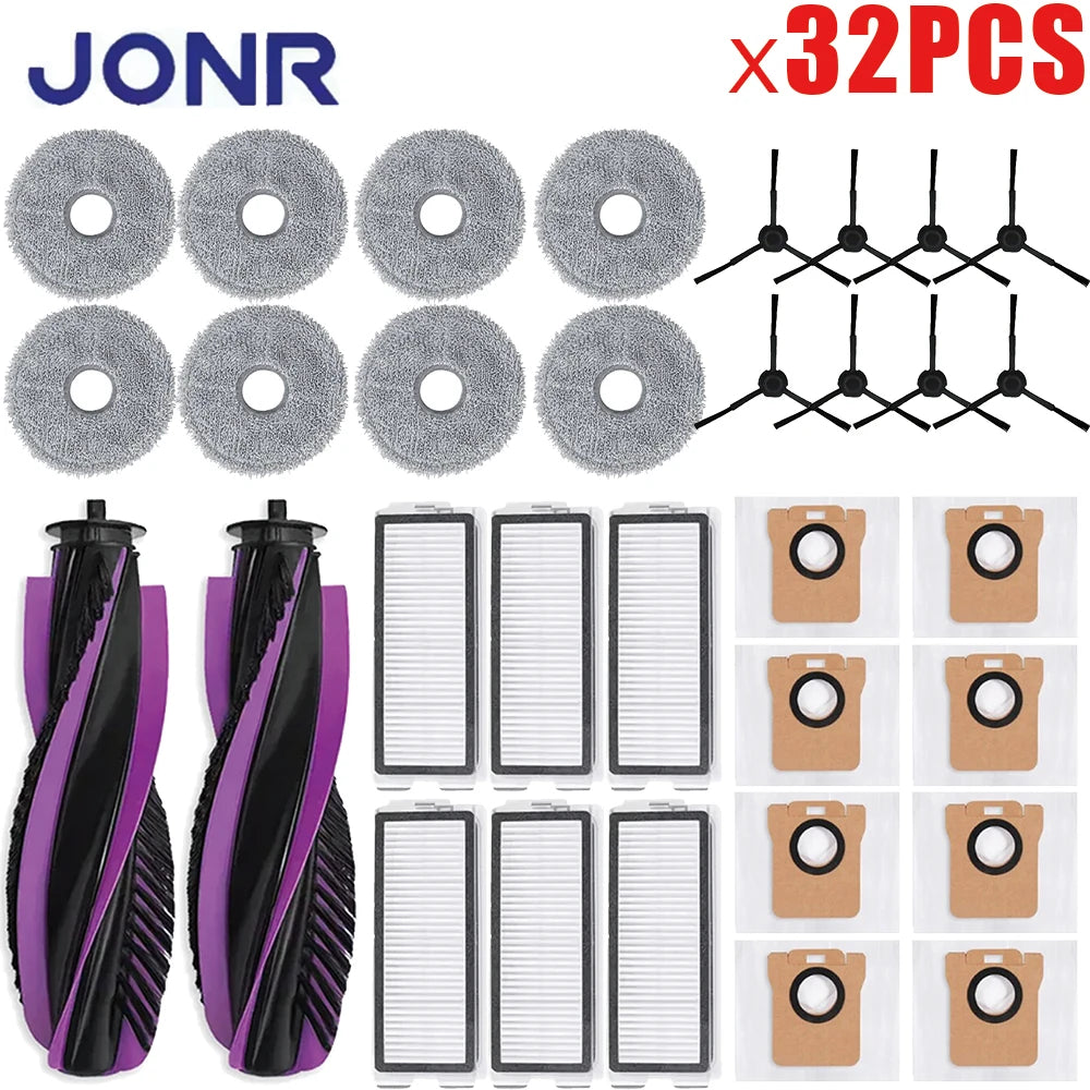 Spare Parts For JONR P20 PRO/T5 Pro Robot Vacuum Cleaner Main Side Brush Hepa Filter Mop Cloth Mop Pad Dust Bag Replacement