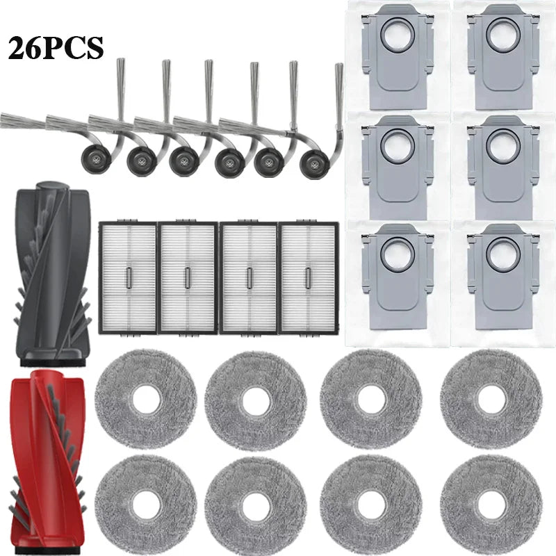 Roborock Saros 10R / Saros 20 Robot Vacuum Spare Parts Main Side Brushes Mop Cloths HEPA Filters Dust Bags Accessories