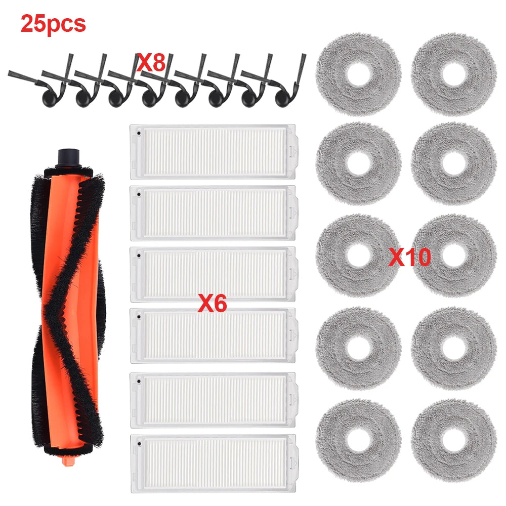 Replacement Kit Parts For Xiaomi S40 Pro/OV71GL Robot Vacuum Cleaner Side Brush Filter Main Roller Brush Mop Cloth Accessories