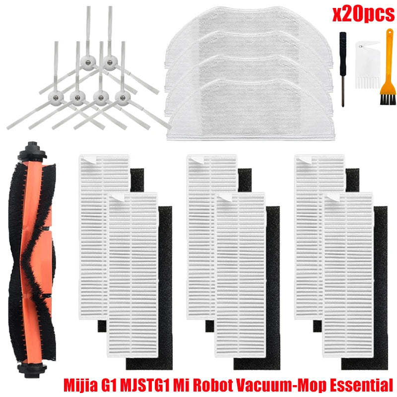 For Xiaomi Mijia G1 MJSTG1 Mi Robot Vacuum Mop Essential Vacuum Cleaner Side / Main Brush Cover Hepa Filter Mop Cloth Parts