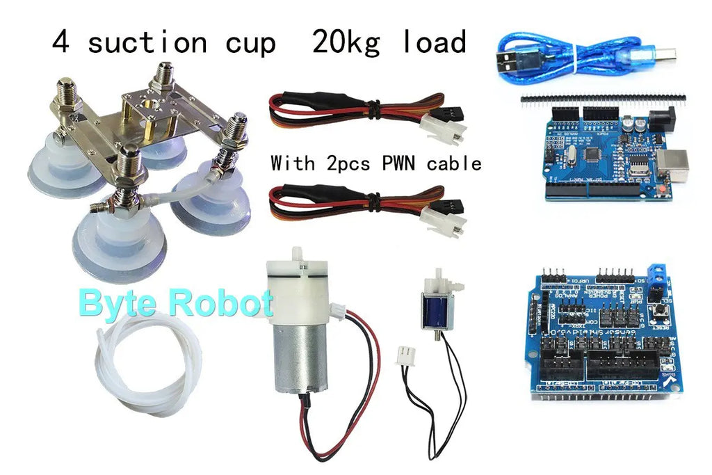 0.3/1/3/6/10/20kg Mechanical Arm Vacuum Pump Suction Cup with PWN Control Switch Sucker for Robot Arm for UNO R3 Programmable